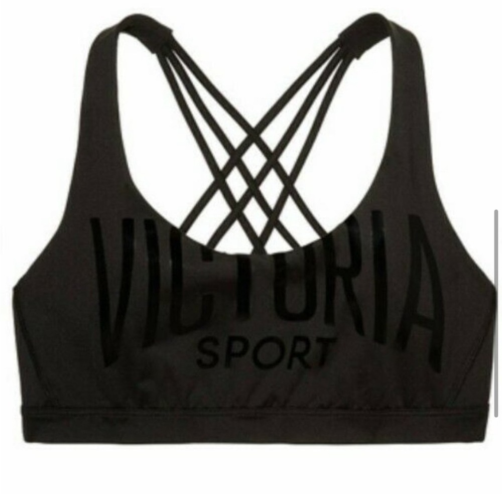 VICTORIA'S SECRET Sport VSX Black Strappy Back Sports Bra, size S! - Picture 2 of 5